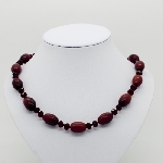  01-100 Бусы (ожерелье) из красной яшмы, длина 50 см