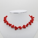  01-285 Бусы (ожерелье) с прессованным кораллом красного цвета, длина 40 см