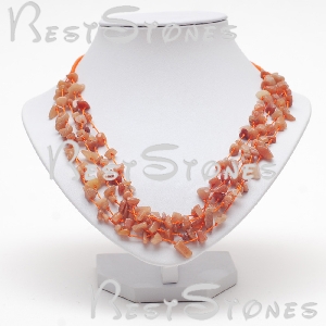  01-470 Бусы (ожерелье) из оранжевого коралла, длина 45 см